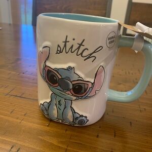 Stitch Double-Sided Mug - Blue and White